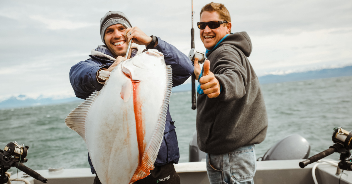 Alaskan Halibut fishing in Gustavus, Alaska.