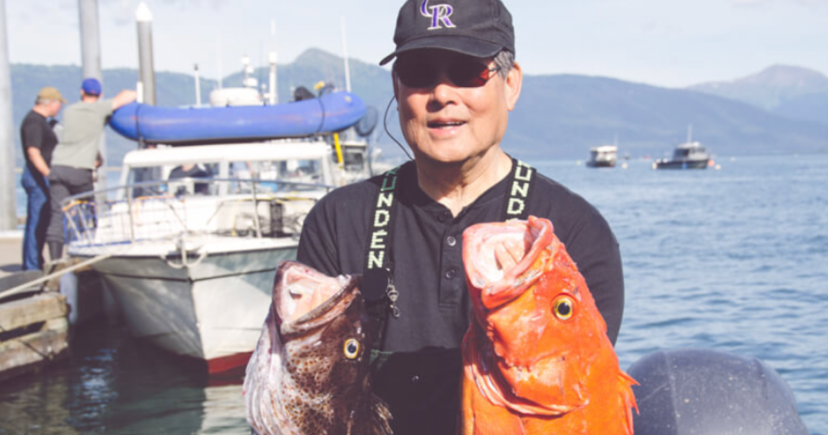 Our guest, Geoffery, posing with his catches of the day on an Alaskan Anglers fishing trip. 
